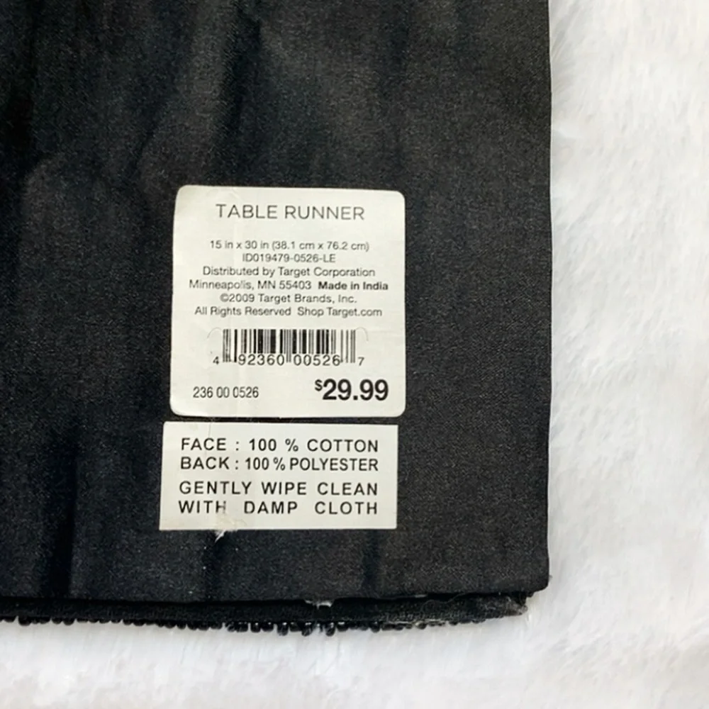 Blue Gray Target Capiz Table Runner